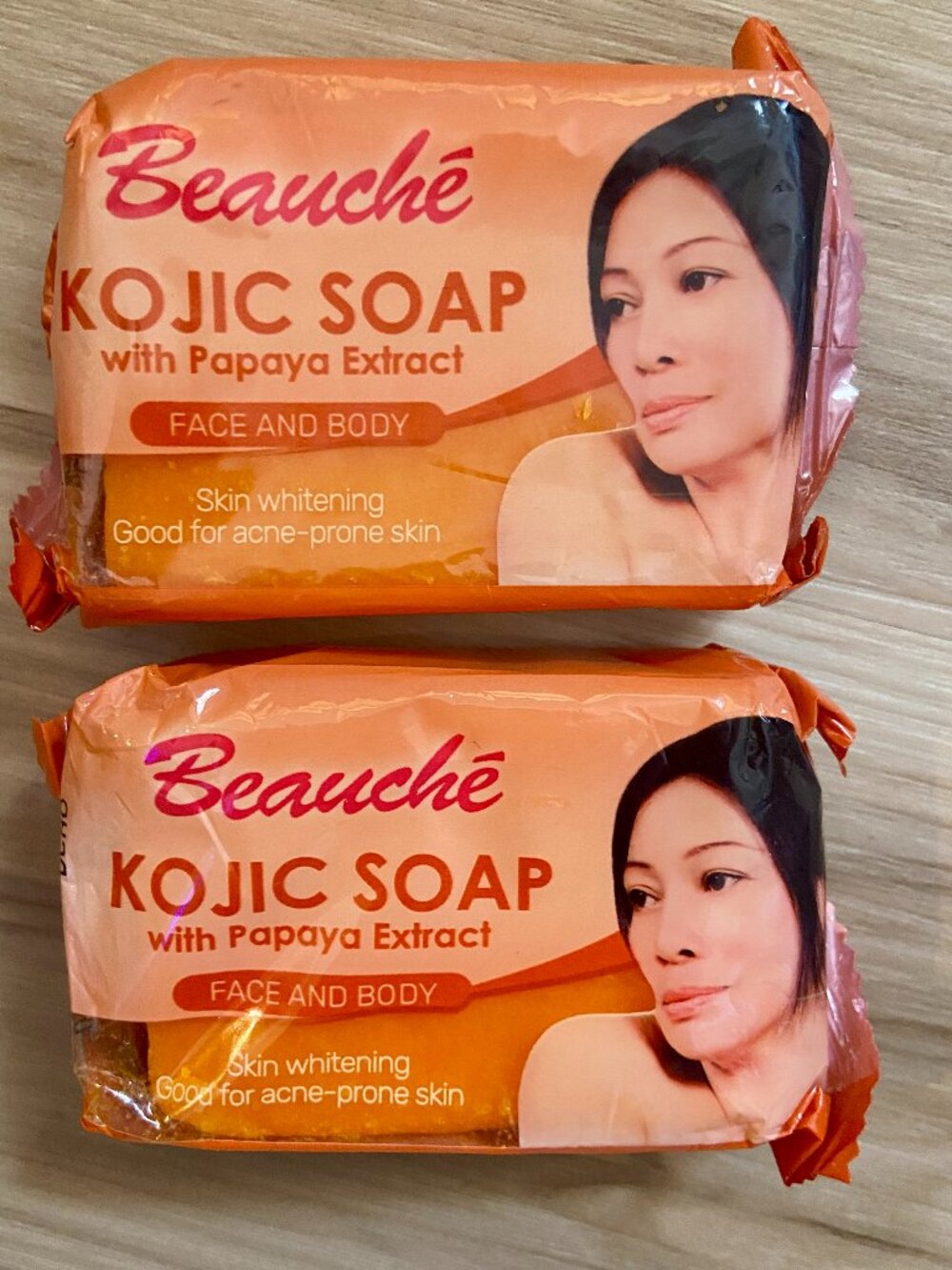2 Bars ~ Beauche Kojic Papaya Beauty Soap Skin Whitening 90g each NEW